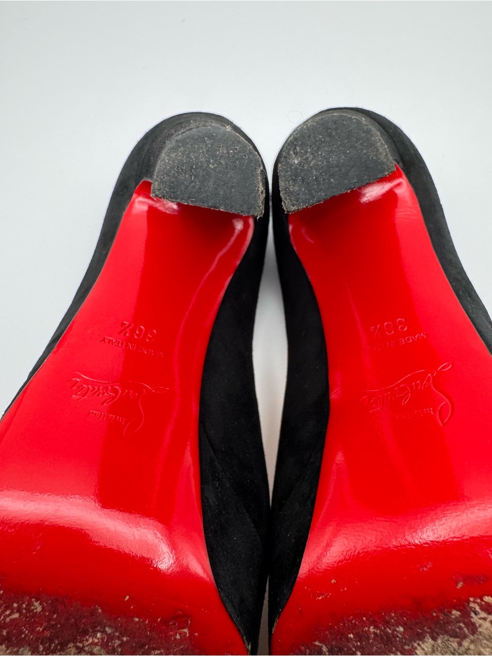 Christian Louboutin Bibi 140 Black Suede Platform Pumps EU 36.5 - Picture 6 of 7